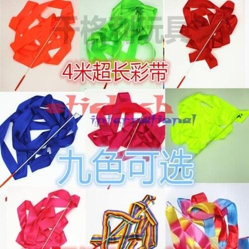 By dhl or ems 1000pcs Gym Dance Ribbon Rhythmic Gymnastic Streamer Rod Baton Twirling Chinese New Year Party