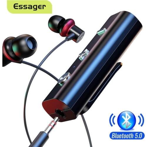 Essager Wireless Bluetooth 5.0 Receiver Adapter For 3.5mm Jack Earphone Bluetooth Aux Audio Music Transmitter For Headphone