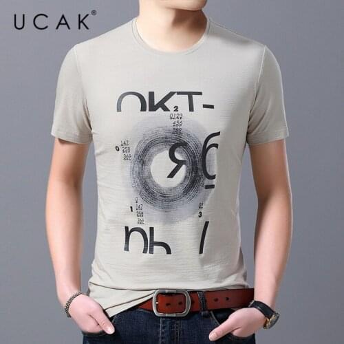 UCAK Brand Streetwear Short Sleeve Striped T-Shirts Men Clothing Summer New Tops Classic O-Neck Casual Soft T Shirt Homme U5420