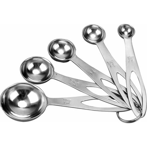 5pcs/Set Measuring Spoon Useful Stainless Steel Measuring cup Cozinha Coffee Measuring Spoons Tea