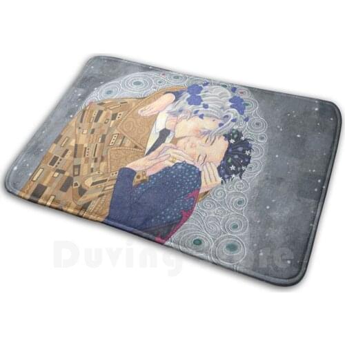 Kiss On Ice Mat Rug Carpet Anti-Slip Floor Mats Bedroom Kiss Love Love Wins Ice Skating Figure Skating Art History Parody Humor