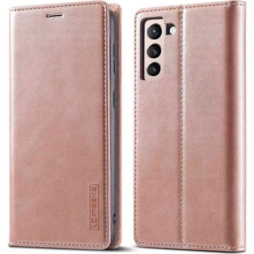Leather Case For Samsung Galaxy S21 FE Cover High Quality Magnetic Coque For Samsung S21FE Case Silky & Phone Wallet Fundas