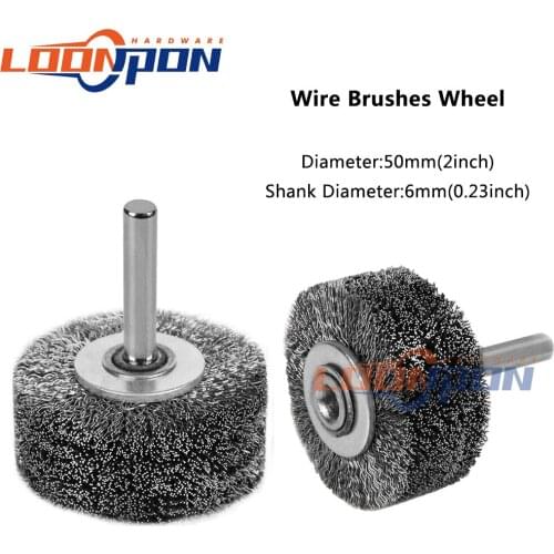 50mm/2inch Wire Brush Wheel Stainless Steel Removing Rust Brush Cleaning Polishing Tool 0.23‘’ Shank for Wood