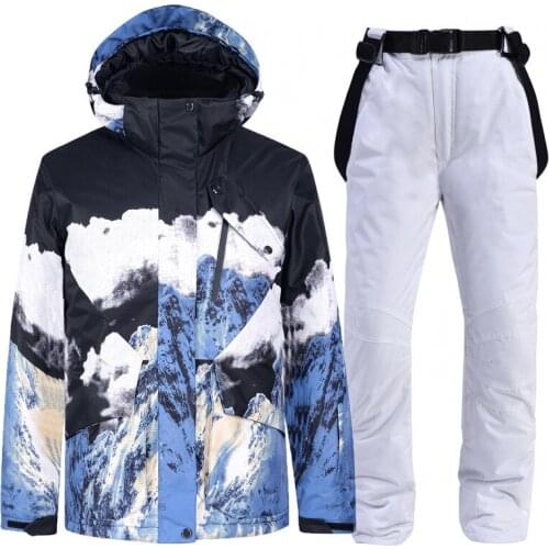 2021 New Russian Winter Ski Jacket Men Women Windproof Waterproof Thick Warm Ski Suit Women Snowboarding Jacket And Snow Pants