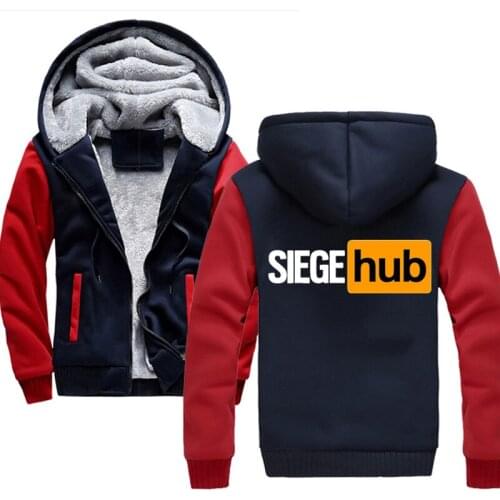 HUB Headquarters Men Zipper Hoodies Jacket Men Winter Warm Coat Fleece Hoodies Male Hooded Sweatshirt Jackets for Men
