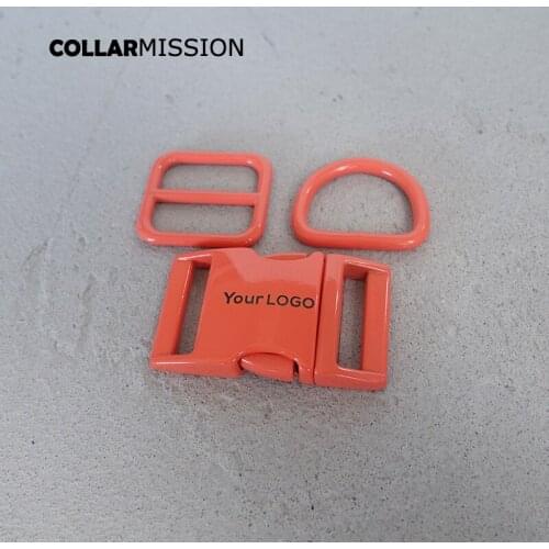Metal buckle+adjust buckle+D ring) DIY dog collar 25mm accessory 7 colours,we provide laser engraving service customize LOGO