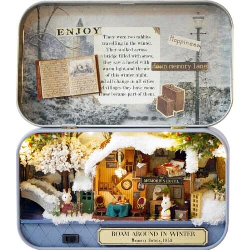 CUTE ROOM Miniature Dollhouse Wooden DIY Model Kits Mini Box Theater Toys Furniture Doll House Birthday Gifts for kids