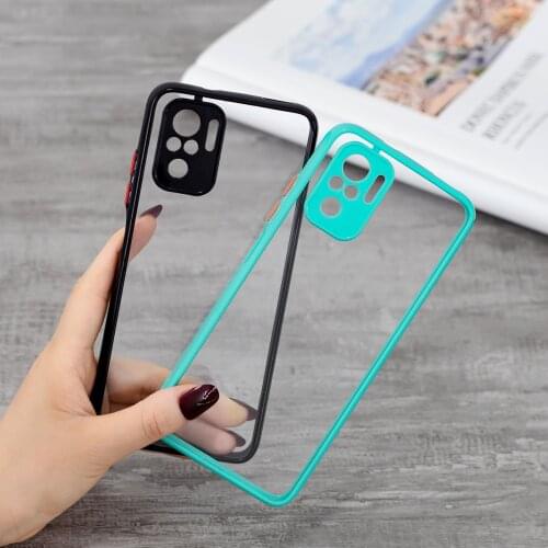Soft Bumper Hard Back Clear Shockproof Phone Case for Redmi Note10 / Note10Pro Transparent Phone Shell Cover