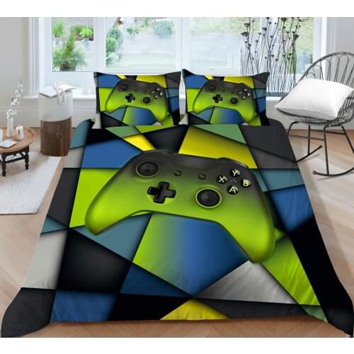 New 3D Green Gamepad Printed Duvet cover with pillowcases 100% Polyester Bedclothes Home Textiles Drop shipping