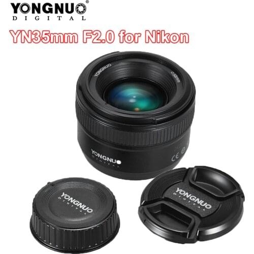 Yongnuo YN35mm F2 lens Wide-angle Large Aperture Fixed Auto Focus Lens for nikon D7100 D3200 D3300 D3100 D5100 D90 DSLR Cameras