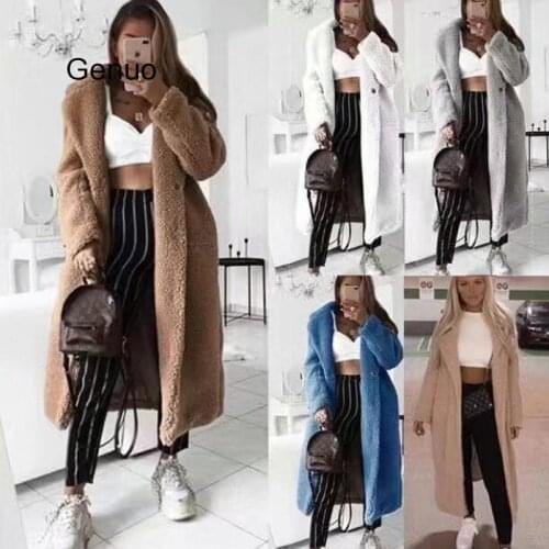 Autumn Winter Faux Fur Teddy Coat Women 2020 Casual Plus Size Long Jacket Female Thick Warm Black Outwear Manteau Fourrure Femme