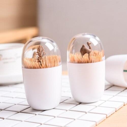 Transparent Lid Toothpick Dispenser Cotton Balls Cotton Swab Holder Toothpick Bottle Toothpick Holder For Home Table Decoration