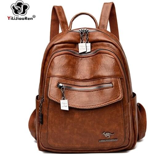 Fashion Women Backpacks Designer Shoulder Bag Soft Leather Backpack Ladies Travel Bag Large School Bags for Teenage Girls