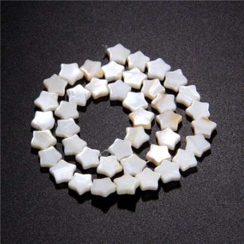 MOP Mother Of Pearl Shell Beads Natural White Loose Flat Pentagram star beads Freshwater Shell Chip Charms beads For Jewelry diy