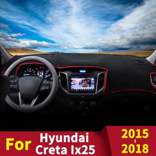 For Hyundai Creta IX25 2015 2016 2017 2018 2019 Car Dashboard Avoid Light Pad Instrument Panel Cover Mats Carpets Accessories
