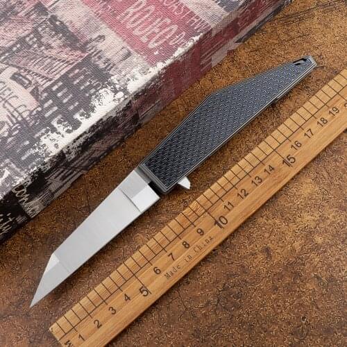 Tactical outdoor M390 blade high hardness carbon fiber handle camping hunting self-defense fishing fruit EDC tool folding knife