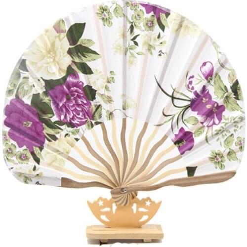 Cloth Fan Chinese Hand Made Bamboo Folding Portable Printed Dancing Spanish Fan Wedding Decoration Gifts Home Living Room Decors