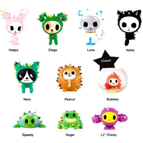 Tokidoki CACTUS FAMILY Series Unicorn Hoppy Diego Luna Notte Nero Peanut Speedy Roger Blind Box Cute Ornament Girl Gifts