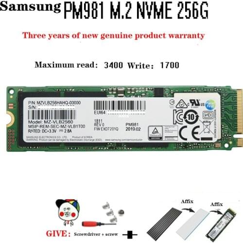 SAMSUNG SSD M.2 PM981 256GB 512GB 1TB Solid State Hard Disk M2 SSD NVMe PCIe 3.0 x4 NVMe Laptop Internal disco duro m2 SSD
