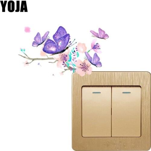YOJA Beautiful Cartoon Butterfly Wall Sticker Colour Switch Decal For Kids Living Room Home Decor PVC 8SS0430