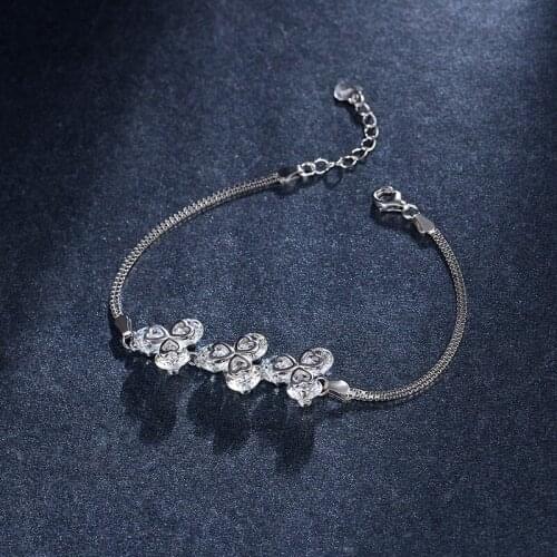 Fashion Women Bracelet 925 Sterling Silver Bracelets Beaded Multi-layer Silver Jewelry Zircon Charm Bracelets Gift