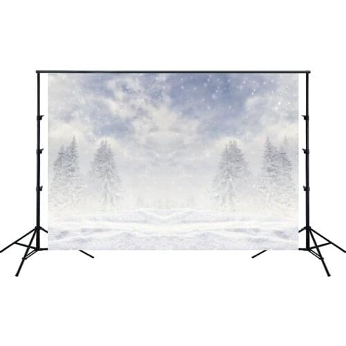 Winter Landscape Christmas Backdrop Snow Forest Snowflakes Noel Pine Tree Party Banner Kid Portrait Background Photo Studio Prop