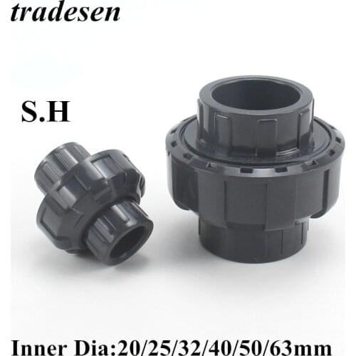 1pcs ID 20mm 25mm 32mm 40mm 50mm 63mm UPVC Union Pipe Fittings Coupler PVC Connector For Garden Irrigation Hydroponic System