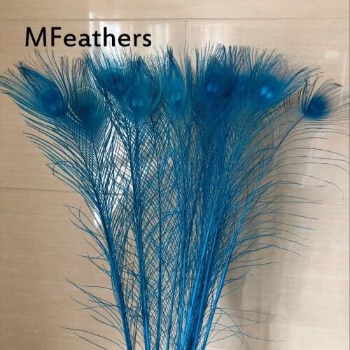 1000 pcs Turquoise Blue Bulk Centerpieces Long Peacock tails Feather Cheap for Decoration Christmas Costume Wedding Wholesale