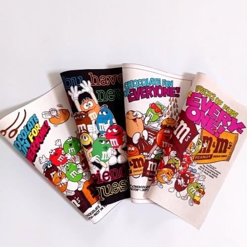 15*20cm Cotton Canvas Cartoon Candy Printing Fabric Sewing Material Quilting Patchwork Needlework DIY Handicraft Bag