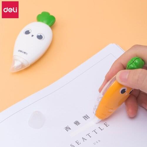 Deli Material Escolar 2pcs Kawaii Carrot Correction Tape 6m Adhesive Roller White Out Correction Tape Cute School Things Sticker