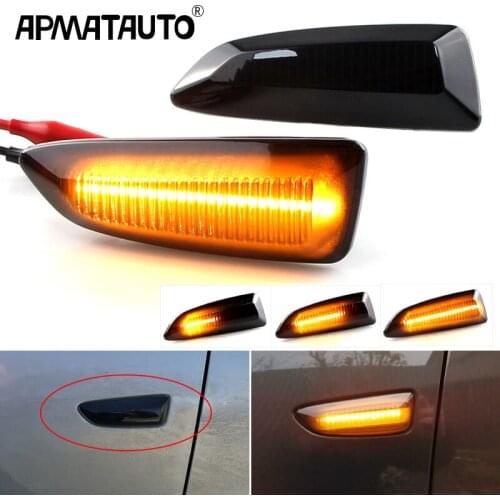 2Pcs LED Amber Dynamic Flowing Turn Signal Side Marker Light For Opel Astra J K 2015 Zafira C Insignia B Grandland X 2017
