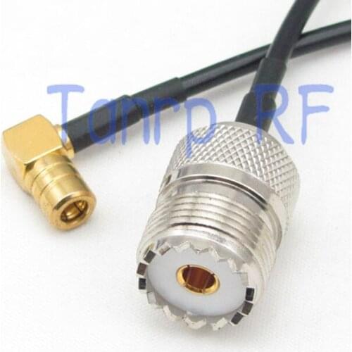 50CM Pigtail coaxial jumper RG174 extension cord cable 20in UHF female SO239 to SMB female right angle RF connector adapter