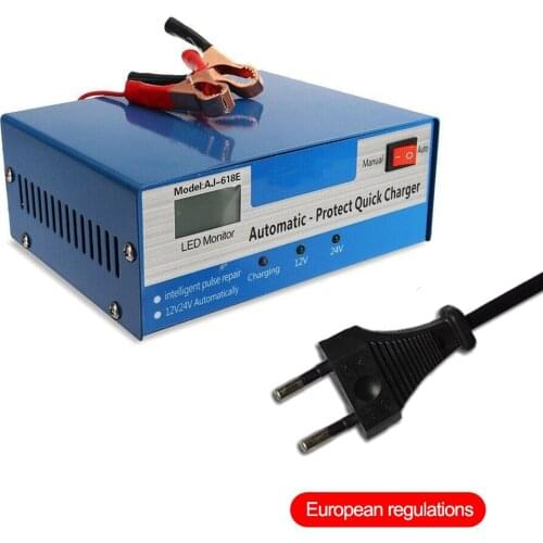 1Pcs 12V/24V Automatic Quick Battery Charger Intelligent Pulse Repair Auto Car Truck Storage EU/US Plug High Quality