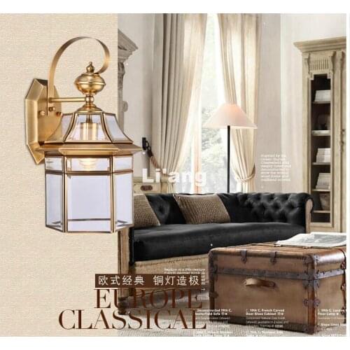 Free Shipping Vintage Bronze Waterproof E27 LED Exterior Wall Lamp Outdoor Lights Sconces Rustproof Garden Outdoor Wall Lighting