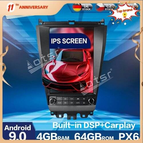 For Honda Accord 7 2003+ Android 9 Multimedia Tesla IPS Screen PX6 4G+64GB Car Radio Player Auto GPS Navigation DSP carplay WIF