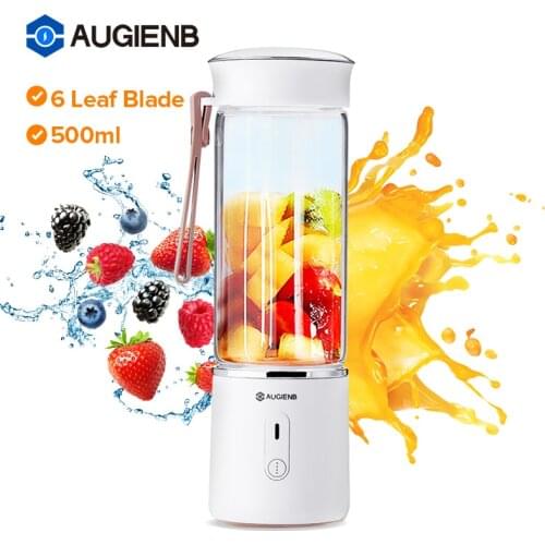 500ml Electric Fruit Juicer Glass Mini Hand Portable Juicers Smoothie Maker Blenders Mixer USB Rechargeable for Home Travel