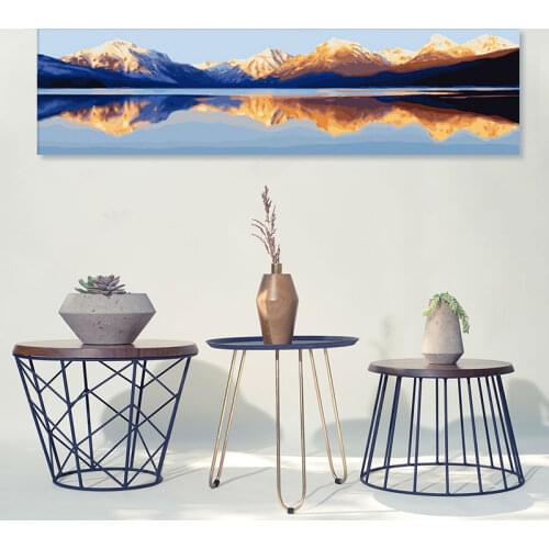 DIY Oil paintings mountains and lake still water reflected the mountains digital paint by numbers modular paintings on the wall