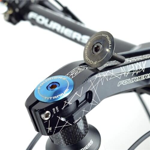 FOURIERS Headphone Cover for Mountain/Road Bicycles 1 1/8 titanium alloy CNC Pipe neck cap Containing M6-64 titanium screw