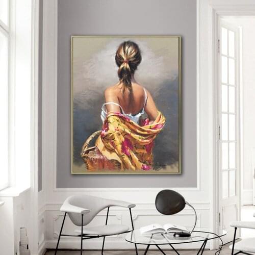 CMHOME Sexy Nude Woman Canvas Portrait Oil Painting Canvas Posters and Prints Europe Wall Art Picture for living room home decor
