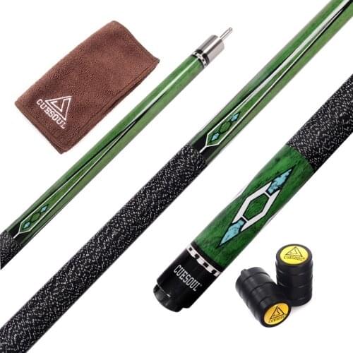 CUESOUL 57 inch Canadian Maple Wood 1/2 Jointed Pool Cue Stick Billiard Cue Cue With Cue Joint Protector