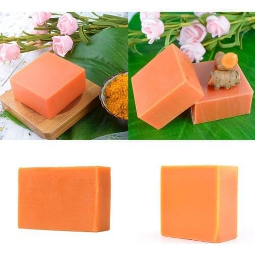 Turmeric Essential Oil Soap Cleansing Nourishing Care Oil-control Removal Face Treatment Whitening Skin Acne Soap He T2E3