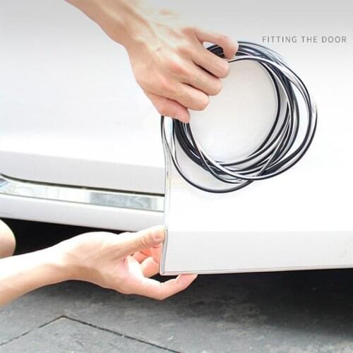 5M Universal Anti Collision Side Door Edge Guard Car Rubber Bumper Strip Protection Sticker Strip Seal Strips Decorative Strip