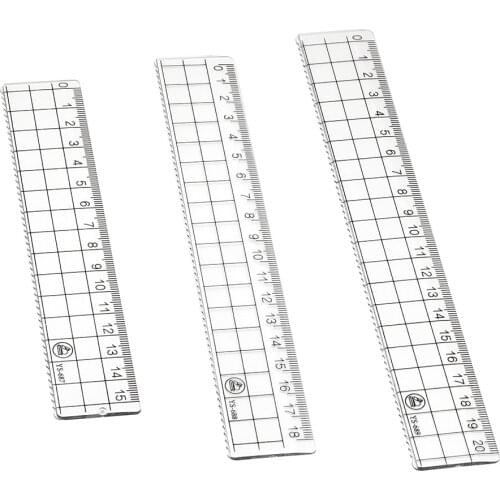 DIYWORK Drawing Supplies 2pcs 15cm 18cm 20cm Measuring Tools Acrylic Ruler Transparent Gauging Tool Straight Ruler