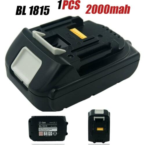 1XNew Replacement for Makita BL1815 18V 2.0AH Lithium Power Tool Rechargeable Battery for BL1830 BL1840 BL1845 LXT400 194230-4