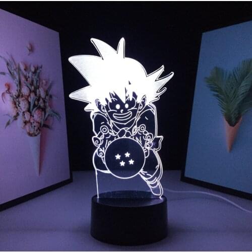 Boy Holding Ball With A Five-Pointed Star Pattern 3D Lamp Black Base Acrylic Light Guide Plate for Couple Festival Birthday Gift