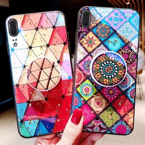 Drop glue geometry totem pattern all package silicone soft phone case for iphone 6 6s 7 8 x xr xs max anti-knock with wrist band