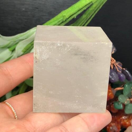 Natural white crystal square crystal block home decoration crystal heal