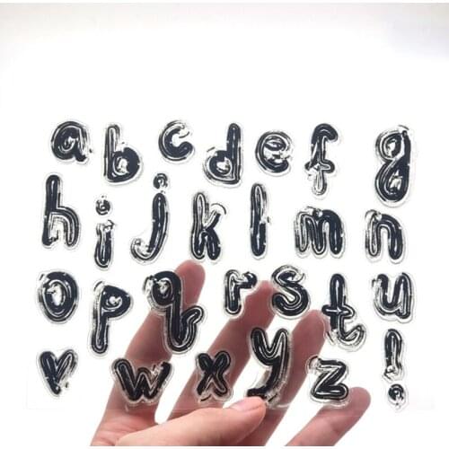 Lower Case Letters Transparent Clear Silicone Stamp Seal Scrapbooking Photo Album Decor Rubber Stamp Painting Template Stencils
