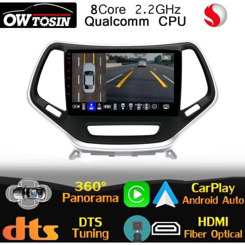 Qualcomm CPU Android For Jeep Cherokee 5 KL 2014-2021 Car Multimedia Player GPS Radio 360 Panoramic Optical HDMI Head Unit WiFi