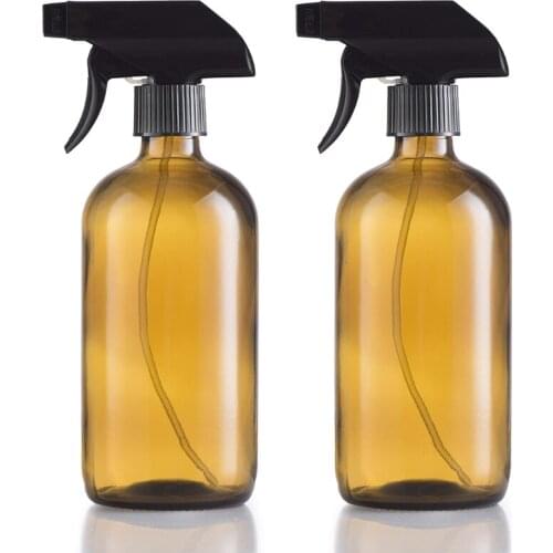 Empty Amber Glass Spray Bottle Essential Oil Spray Bottle Durable Nozzle with 3 Spray Settings (1 Set)